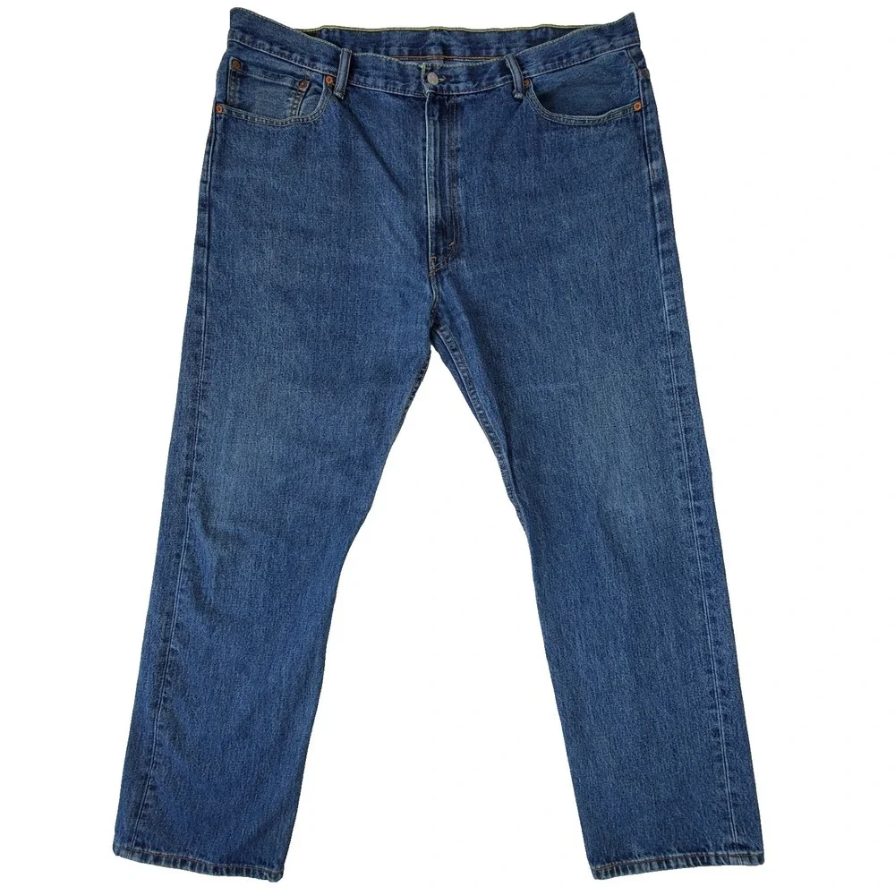 Levi's 505 Regular Fit Jeans Mens 44x34‎ Blue Straight Leg Denim Classic